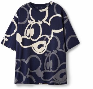 Desigual Tričko 'Arty Mickey Mouse'  béžová / námornícka modrá