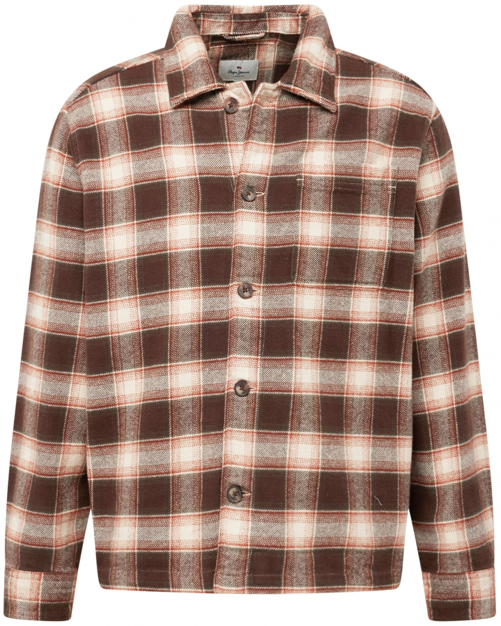 Pepe Jeans Košeľa 'CHAENDLER'  béžová / hnedá / svetločervená
