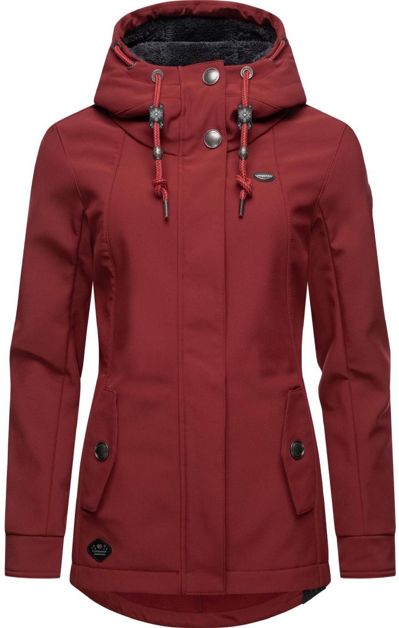Ragwear Funkčná bunda 'Monadde'  čerešňová / čierna / biela