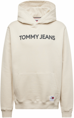 Tommy Jeans Mikina  béžová / červená / čierna / biela