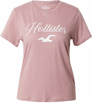 HOLLISTER Tričko  staroružová / biela