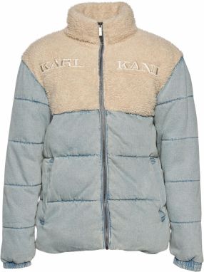 Karl Kani Zimná bunda  béžová / modrá denim / biela