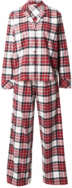 ESPRIT Pyžamo  sivá melírovaná / červená / čierna / biela