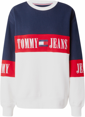 Tommy Jeans Mikina  námornícka modrá / červená / biela