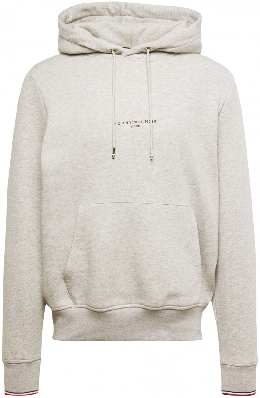 TOMMY HILFIGER Mikina  tmavomodrá / sivá melírovaná / červená / biela