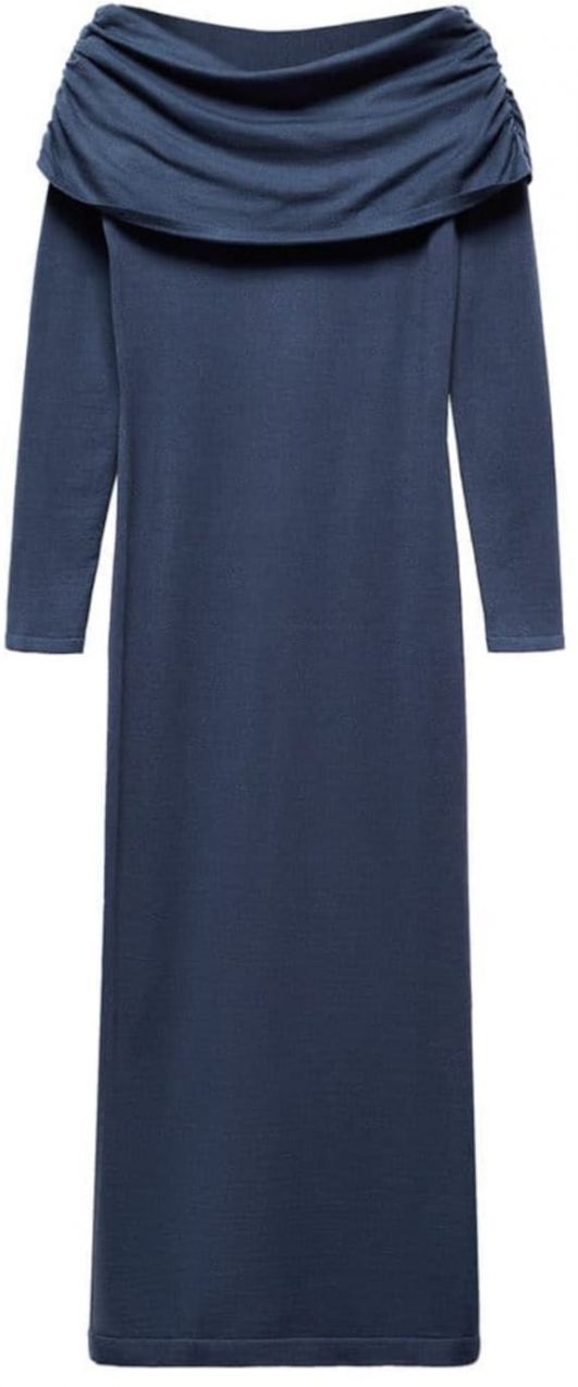 MANGO Šaty 'Giselle'  modrosivá