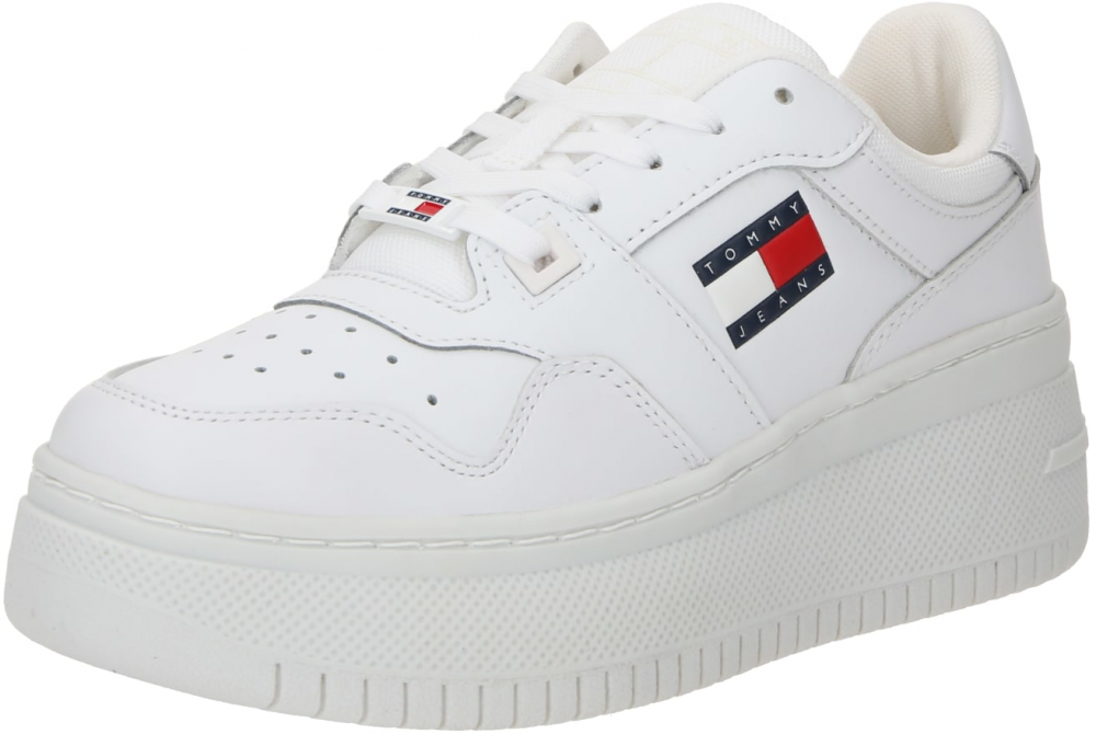 Tommy Jeans Nízke tenisky 'Retro Basket Ess'  tmavomodrá / červená / biela