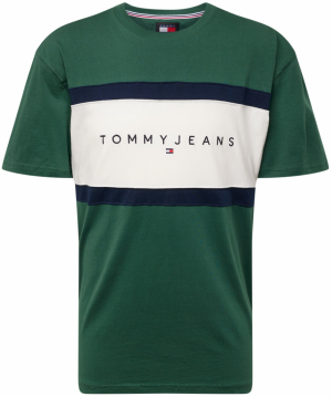 Tommy Jeans Tričko  zelená / čierna / biela