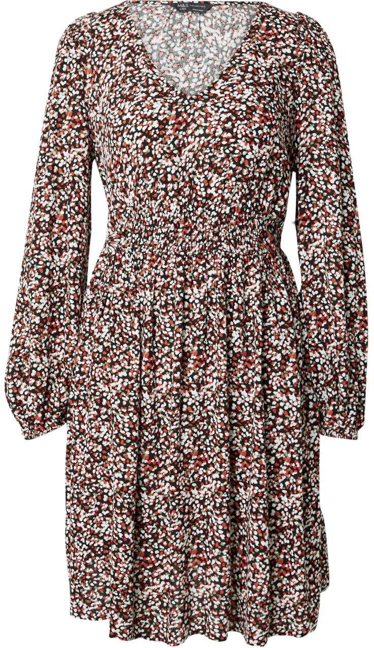 Marks & Spencer Šaty  kaki / červená / čierna / biela