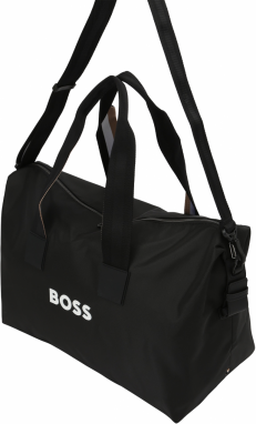 BOSS Black Víkendová taška 'Catch 3.0 Holdall'  čierna / biela