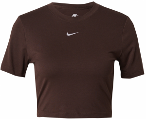 Nike Sportswear Tričko 'Essential'  tmavohnedá / biela