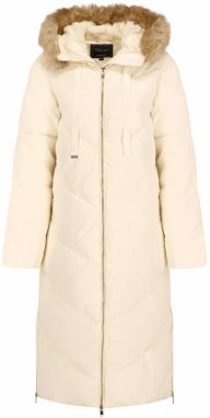 LolaLiza Zimná bunda  farba ťavej srsti / prírodná biela