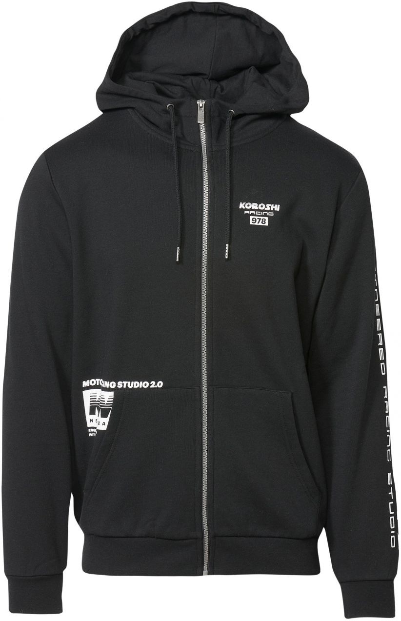 KOROSHI Tepláková bunda  čierna / biela