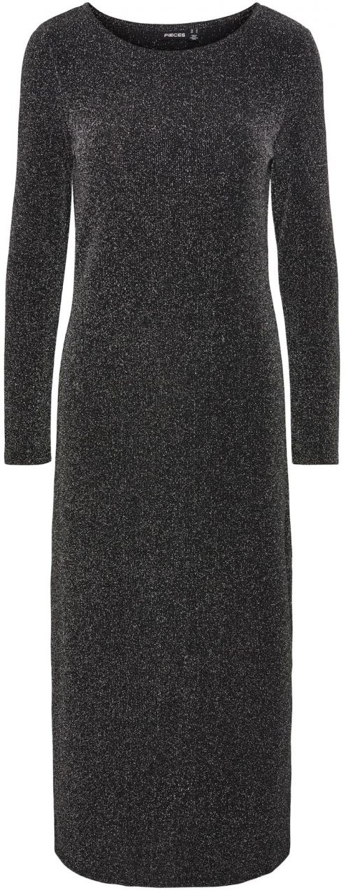 PIECES Šaty 'PIA'  antracitová / strieborná