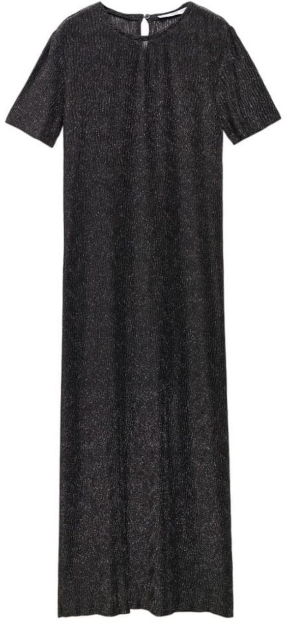 MANGO Šaty 'Xcarlis'  čierna / strieborná