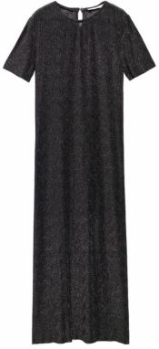 MANGO Šaty 'Xcarlis'  čierna / strieborná