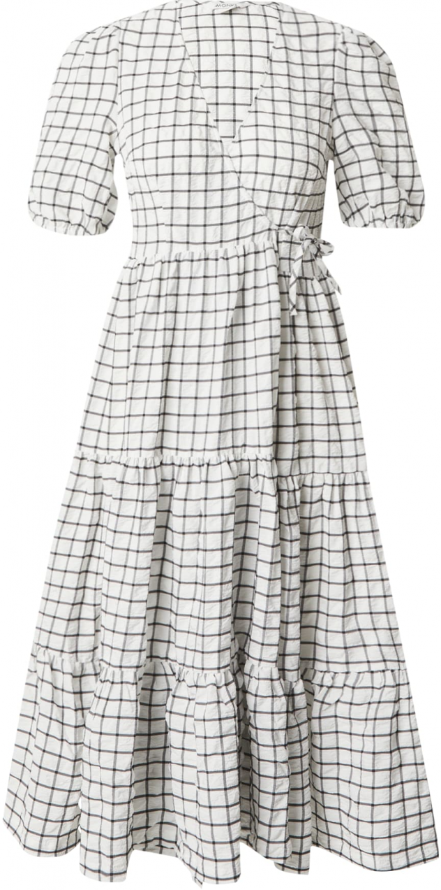 Monki Šaty  sivá / antracitová / biela