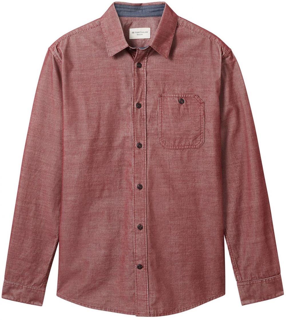 TOM TAILOR Košeľa  burgundská