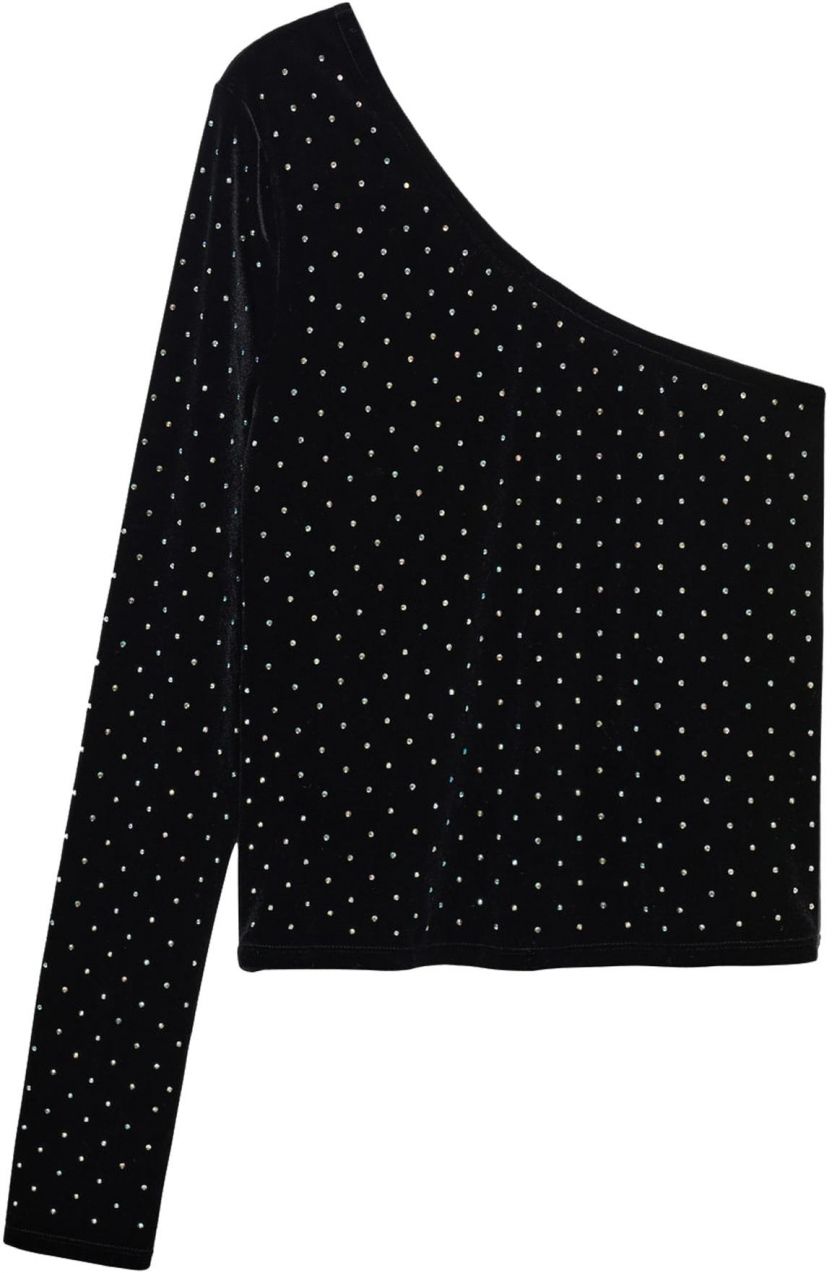 MANGO Tričko  čierna / strieborná