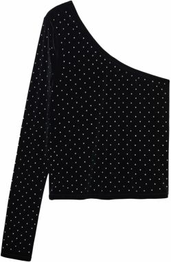 MANGO Tričko  čierna / strieborná