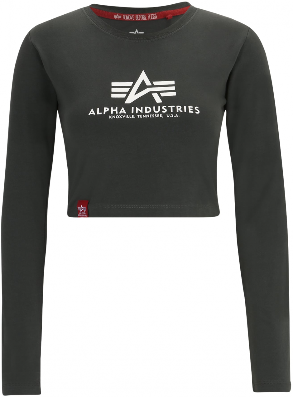 ALPHA INDUSTRIES Tričko  antracitová / biela