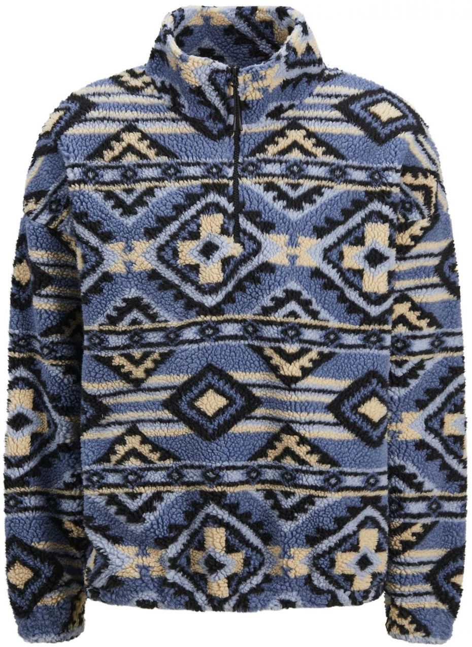 JACK & JONES Mikina 'Diamond'  béžová / modrá / čierna