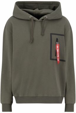 ALPHA INDUSTRIES Mikina  olivová / červená / čierna