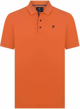 DENIM CULTURE Tričko ' TADAS '  námornícka modrá / oranžová