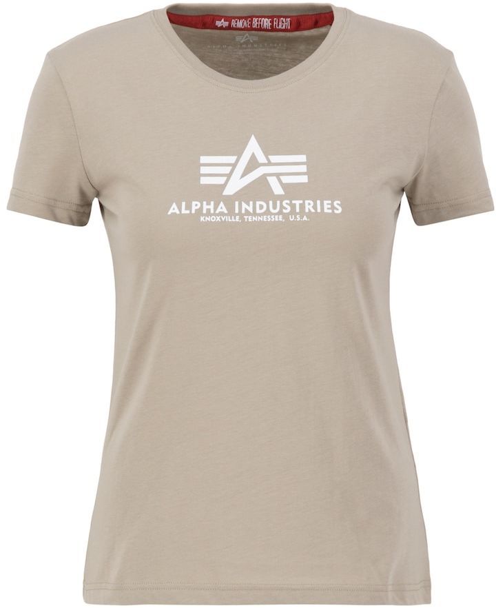 ALPHA INDUSTRIES Tričko  piesková / biela