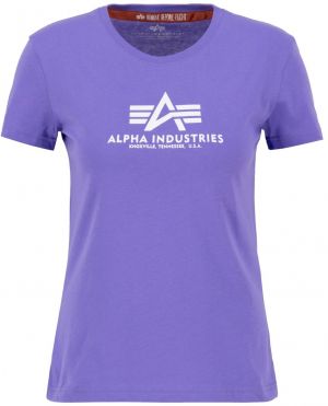ALPHA INDUSTRIES Tričko  modrofialová / biela