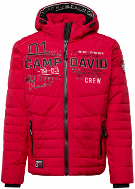 CAMP DAVID Zimná bunda  červená / čierna / biela