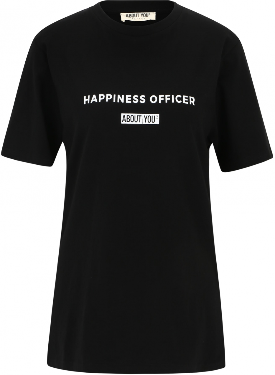 ABOUT YOU Tričko 'Lucky'  čierna / biela