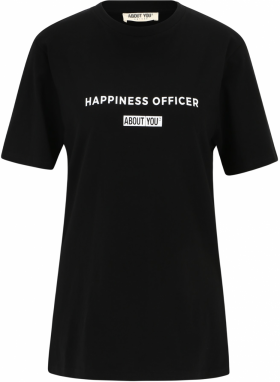 ABOUT YOU Tričko 'Lucky'  čierna / biela