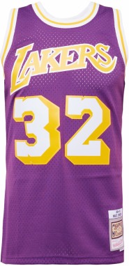 Mitchell & Ness Funkčné tričko 'LOS ANGELES LAKERS - MAGIC JOHNSON'  zlatá žltá / baklažánová / biela