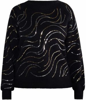 usha BLACK LABEL Sveter 'Nowles'  zlatá / čierna / strieborná