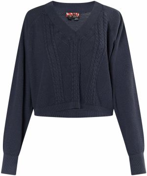 myMo ROCKS Sveter 'Blonda'  námornícka modrá