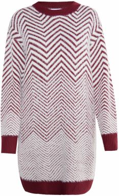 usha WHITE LABEL Pletené šaty 'Vanne'  čerešňová / biela