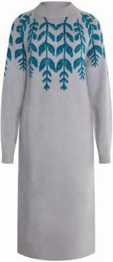 Usha Pletené šaty 'Lurea'  sivá / petrolejová