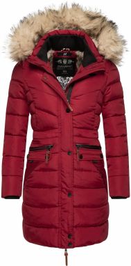 NAVAHOO Zimný kabát 'Paula'  béžová / tmavosivá / tmavočervená