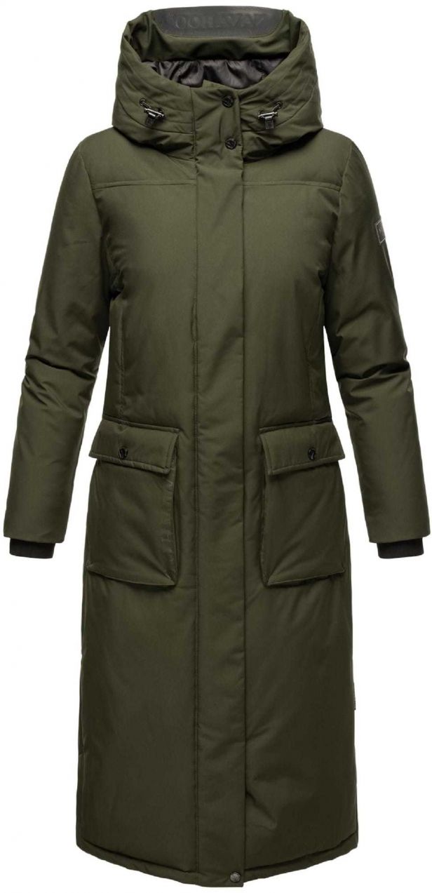 NAVAHOO Zimný kabát 'Wolkenfrost XIV'  tmavozelená