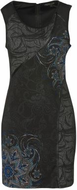 KOROSHI Kokteilové šaty  modrá / antracitová / čierna / biela