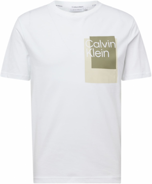 Calvin Klein Tričko  béžová / olivová / biela