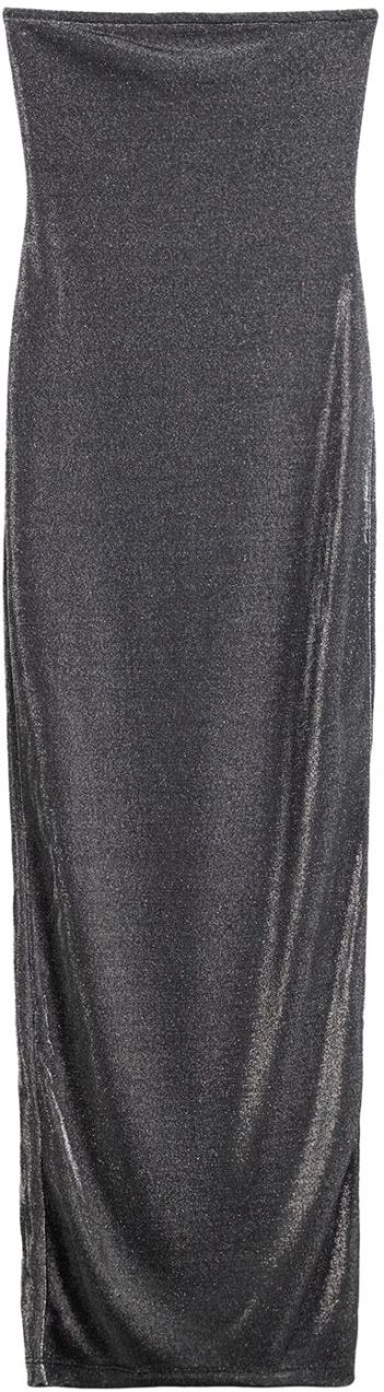 Bershka Šaty  čierna melírovaná