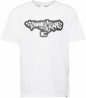 Tommy Jeans Tričko  čierna / biela