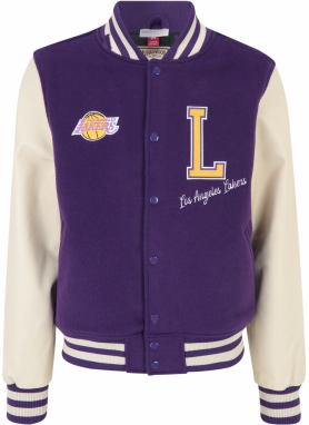 Mitchell & Ness Prechodná bunda 'LA LAKERS'  béžová / žltá / tmavofialová / biela