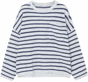 Pull&Bear Sveter  námornícka modrá / sivá