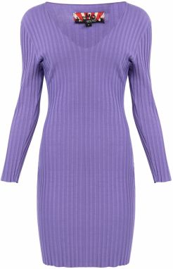 myMo ROCKS Pletené šaty  tmavofialová