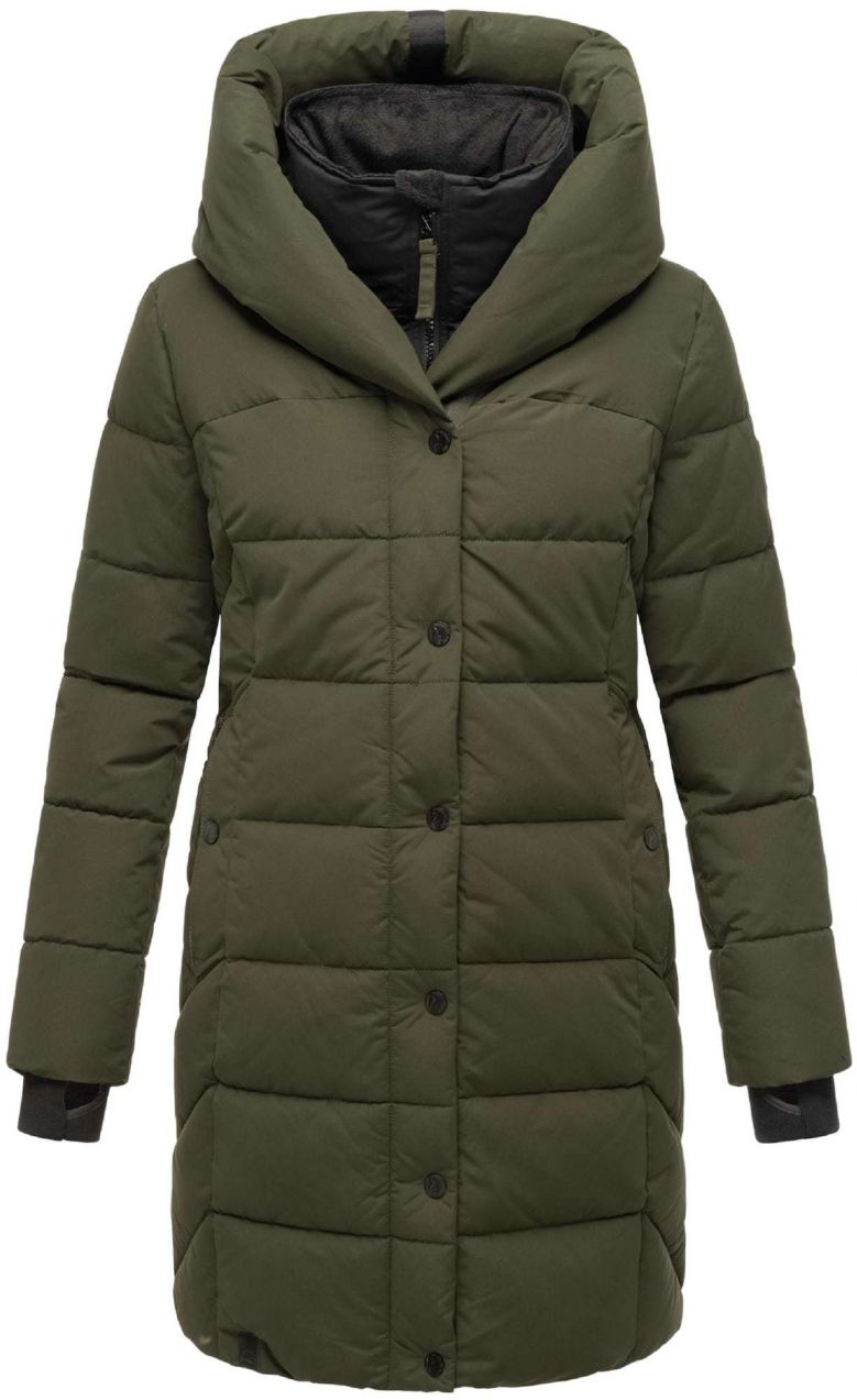 NAVAHOO Zimný kabát 'Knutschilein'  kaki / tmavozelená