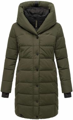 NAVAHOO Zimný kabát 'Knutschilein'  kaki / tmavozelená