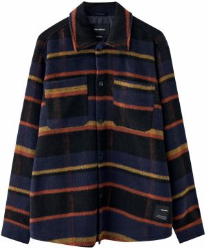 Pull&Bear Prechodná bunda  námornícka modrá / šafránová / oranžová / čierna
